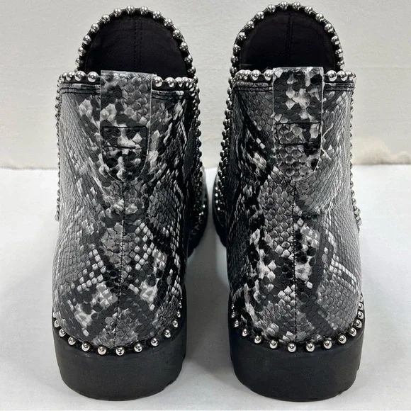 Seven Dials Black Snakeskin Ankle Booties Size 9.5 - Picture 5 of 12